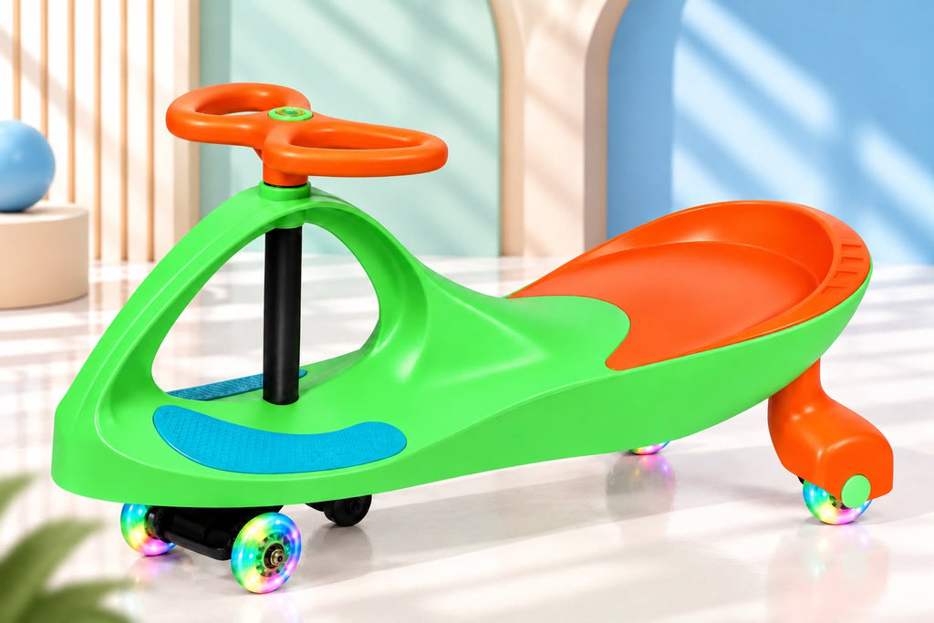 Tygatec Ride On Swing Car for Kids - Orange & Green