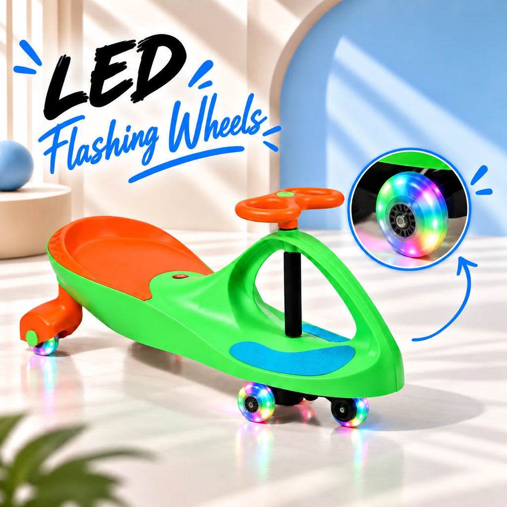Tygatec Ride On Swing Car for Kids - Orange & Green