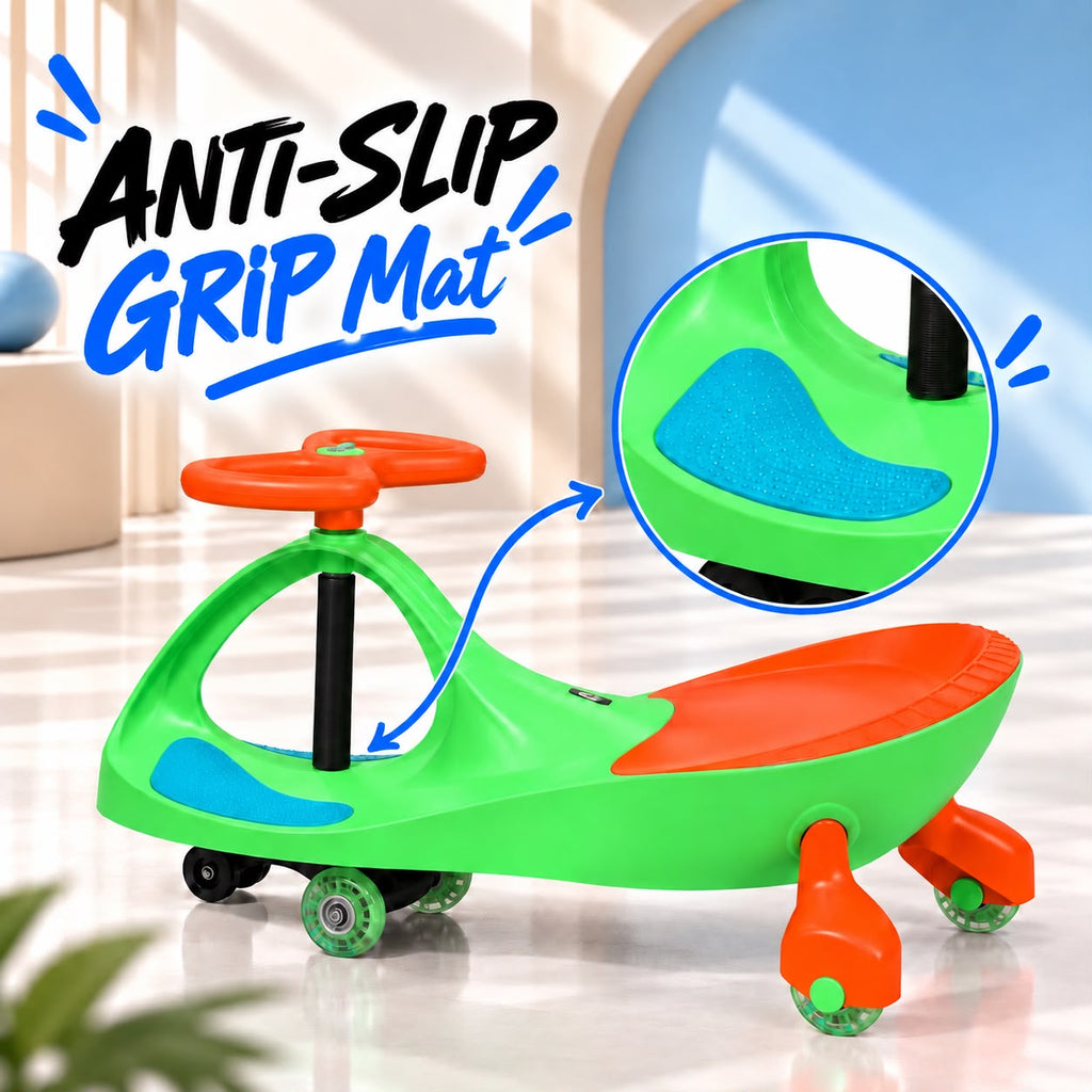 Tygatec Ride On Swing Car for Kids - Orange & Green