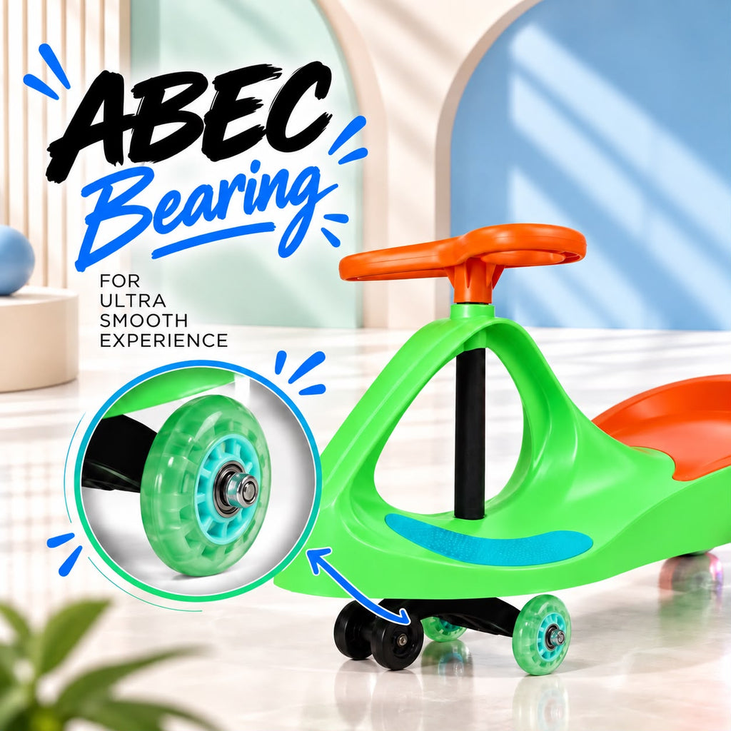 Tygatec Ride On Swing Car for Kids - Orange & Green