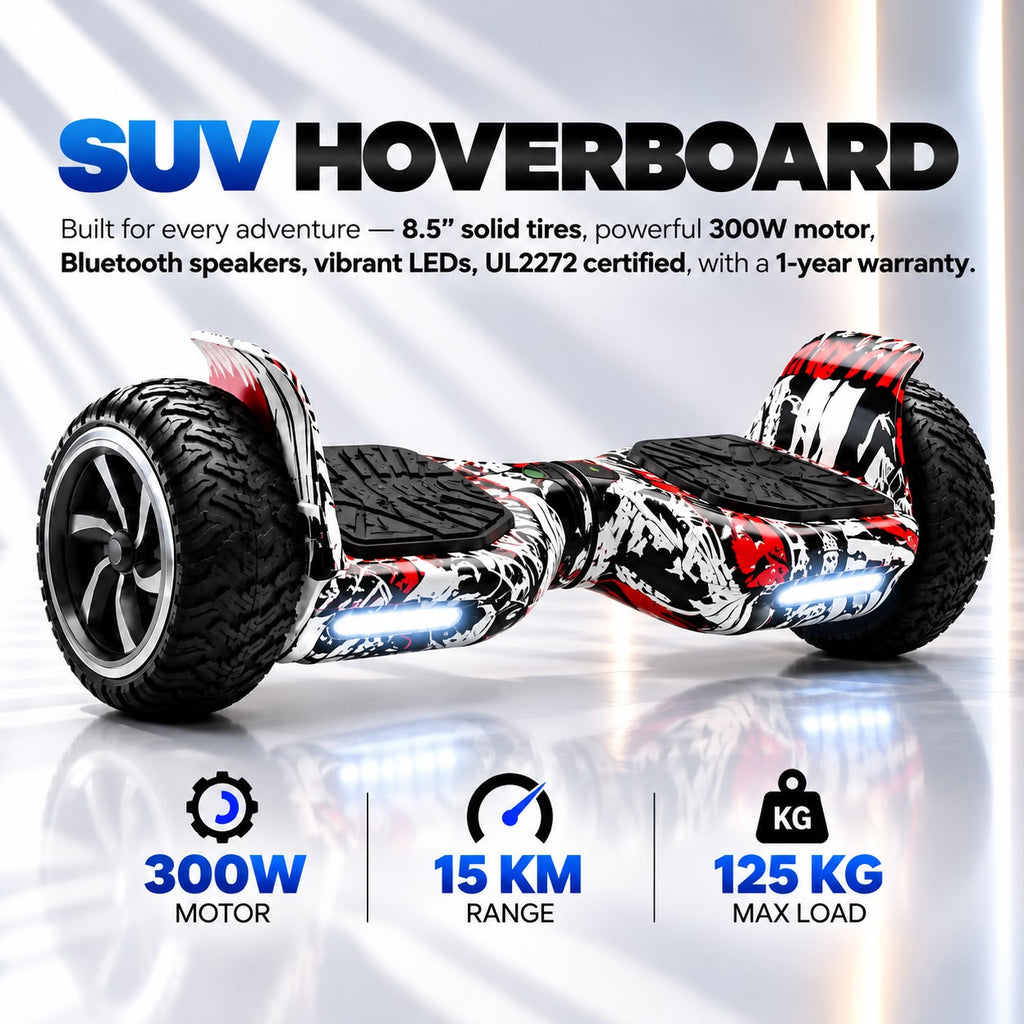 HOVERGO Off-Road SUV Hoverboard APP CONNECTIVITY (Black & White)